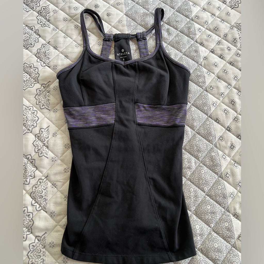 Athleta Purple And Black Prasada Tank Size Small